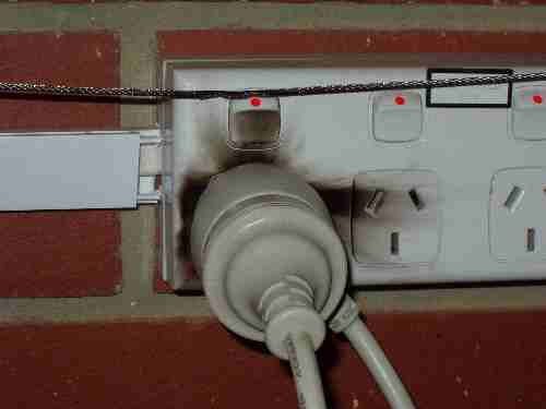 damaged power socket